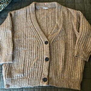 Lunya Tan oversized Chunky Knit Cardigan Sweater